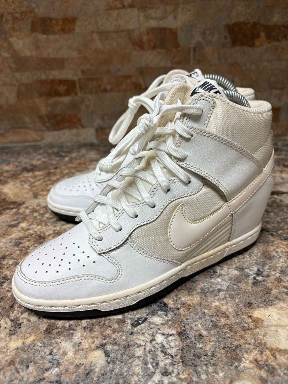 Nike Dunk Sky High wedge Mesh White 644877-102 Size 6.5